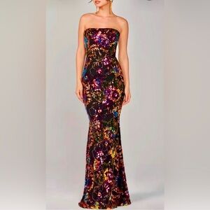 Helsi Helen AMBER Floral Sequined‎ gown size medium